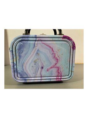 Triforce Multi Marble Hardside Beauty Case with Gold Accents and Organizational